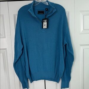 Men’s Greg Norman Collection Men's Quarter Zip Blue Sweater. L  NWT